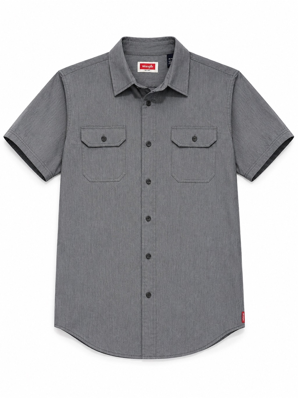Wrangler Short Sleeve Button-Up Shirt in Grey - Picture 1 of 4
